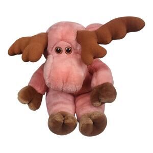 Vtg Playtalkin' Hand Puppet 24k Polar Puff Junior The Moose Plush Stuffed Animal